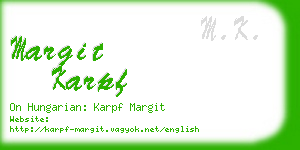 margit karpf business card